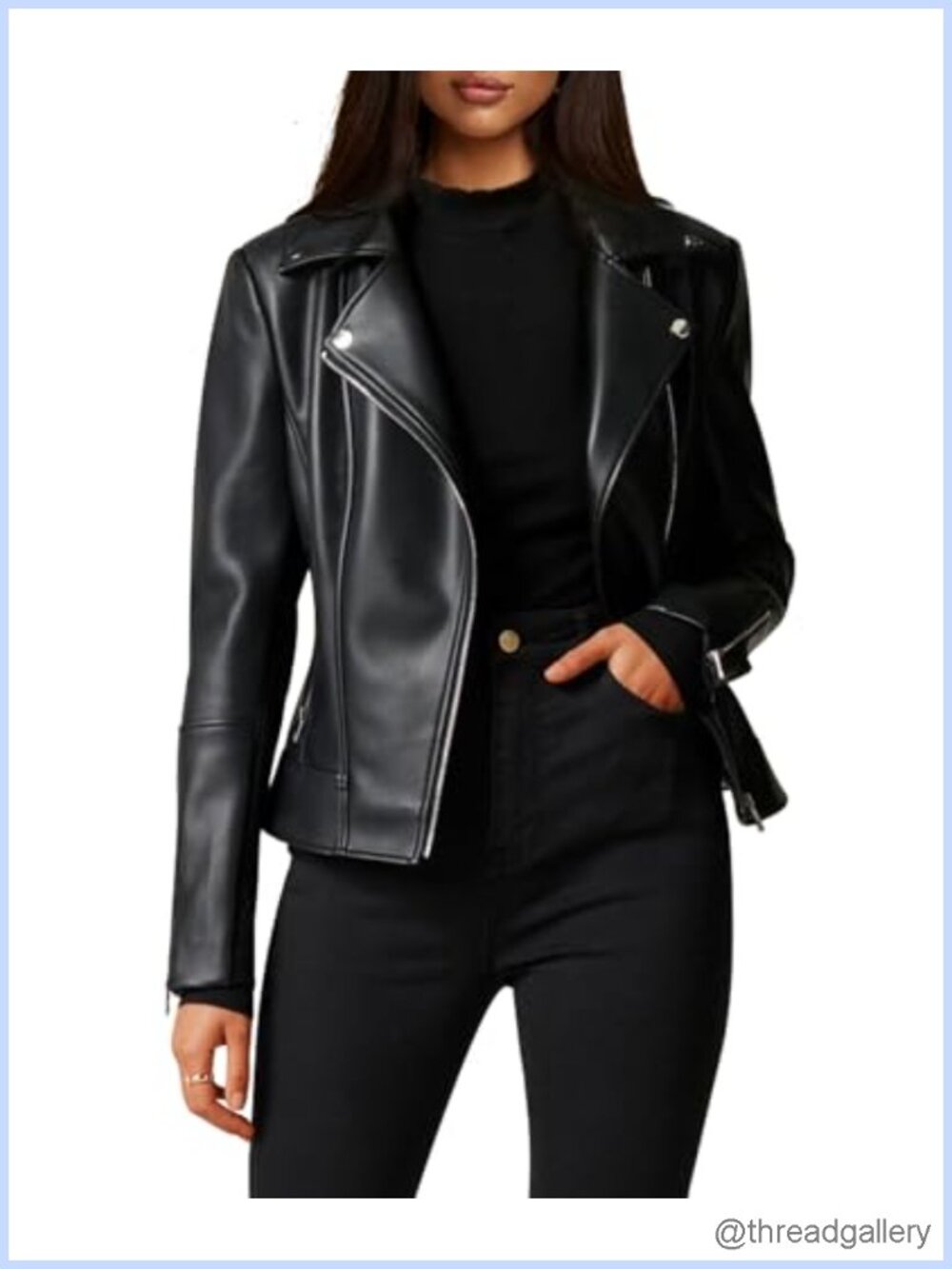 Faux Leather Moto Jacket Buttery Soft Faux Leather Moto Jacket Stretchy Sleeve